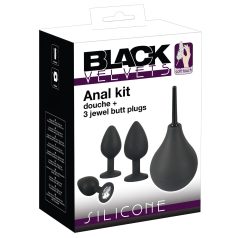 Black Velvets - plug anal kit 4 peças - silicone preto