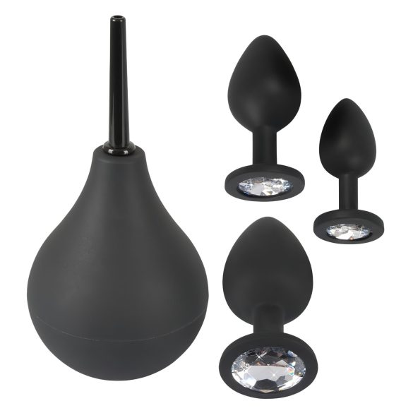 Black Velvets - plug anal kit 4 peças - silicone preto