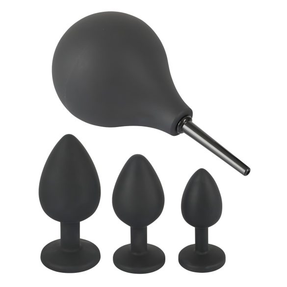 Black Velvets - plug anal kit 4 peças - silicone preto