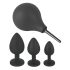 Black Velvets - plug anal kit 4 peças - silicone preto