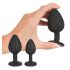 Black Velvets - plug anal kit 4 peças - silicone preto