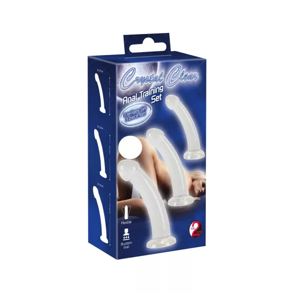 Crystal Clear - kit plug anal transparente - 3 peças