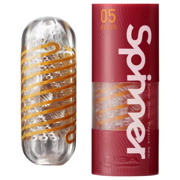 TENGA Spinner Beads - masturbador masculino - textura interna - transparente