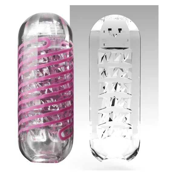 TENGA - masturbador masculino rotativo - transparente