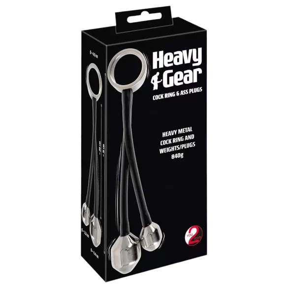 You2Toys - anel peniano com peso anal - silicone preto