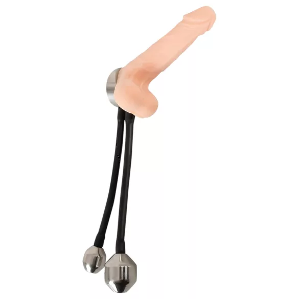You2Toys - anel peniano com peso anal - silicone preto
