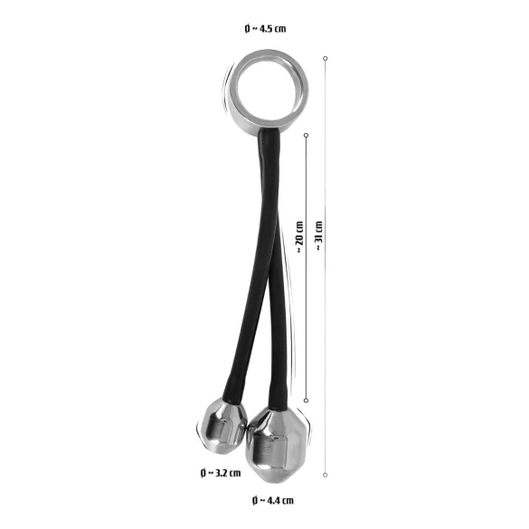 You2Toys - anel peniano com peso anal - silicone preto