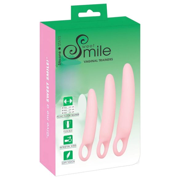 SMILE - kit de dilatador vaginal - 3 peças - silicone rosa