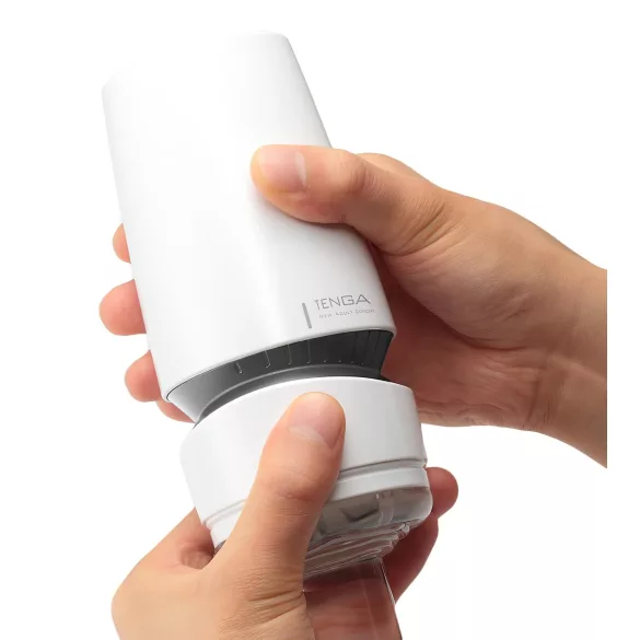 TENGA Aero - masturbador boca sucção forte - silicone branco-prata