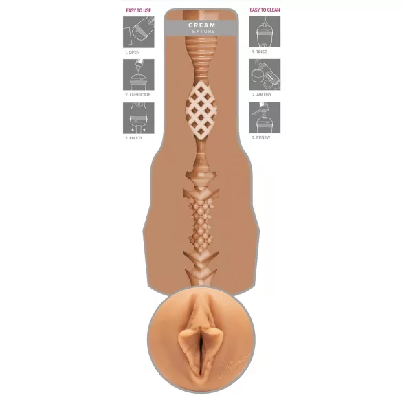 Fleshlight - masturbador vagina realista - cor creme/natural