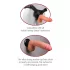 Real Feel Deluxe No.5 - vibrador realístico com escroto - cor natural