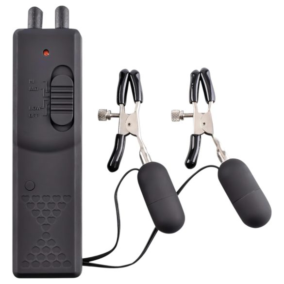 Fetish - clipe vibrador de mamilos - preto