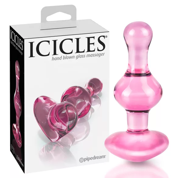 Icicles No. 75 - plug anal de vidro em forma de coração - rosa