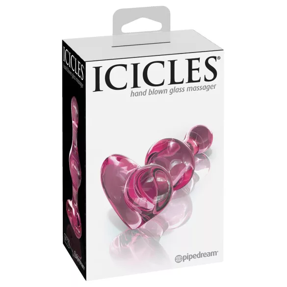 Icicles No. 75 - plug anal de vidro em forma de coração - rosa