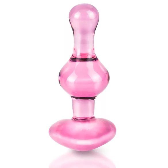 Icicles No. 75 - plug anal de vidro em forma de coração - rosa