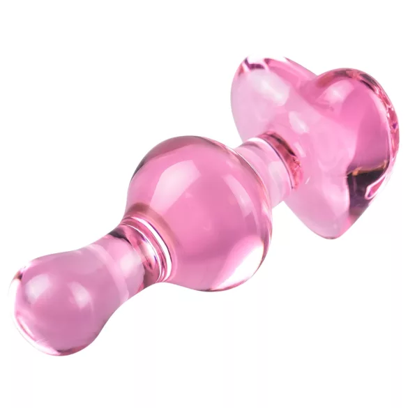 Icicles No. 75 - plug anal de vidro em forma de coração - rosa