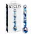 Icicles No. 08 - dildo de vidro duplo ondulado - transparente e azul