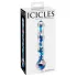 Icicles No. 08 - dildo de vidro duplo ondulado - transparente e azul