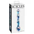 Icicles No. 08 - dildo de vidro duplo ondulado - transparente e azul