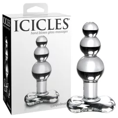   Icicles No. 47 - plug anal de vidro com três esferas - transparente