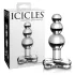 Icicles No. 47 - plug anal de vidro com três esferas - transparente