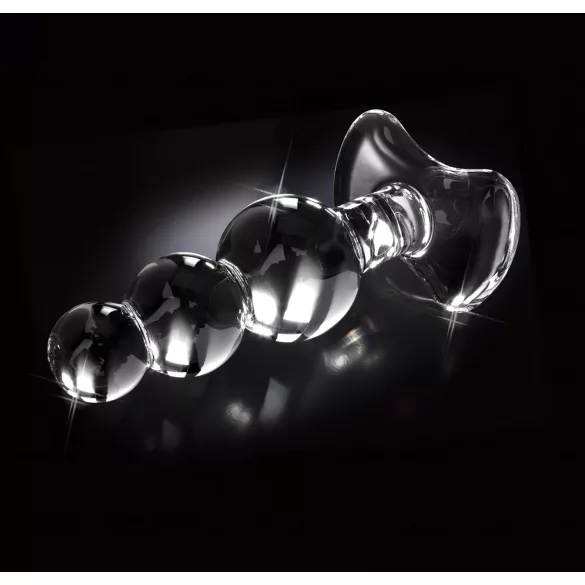 Icicles No. 47 - plug anal de vidro com três esferas - transparente