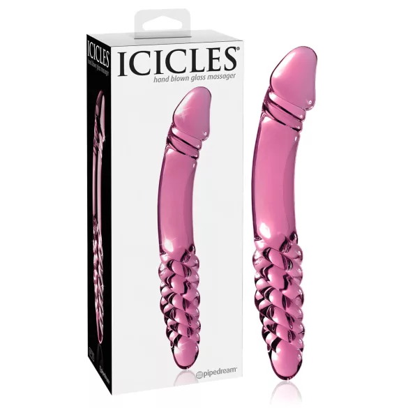 Icicles No. 57 - dildo duplo formato pênis - vidro rosa