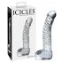 Icicles No. 61 - dildo de vidro com testículos e pênis - transparente