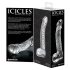 Icicles No. 61 - dildo de vidro com testículos e pênis - transparente