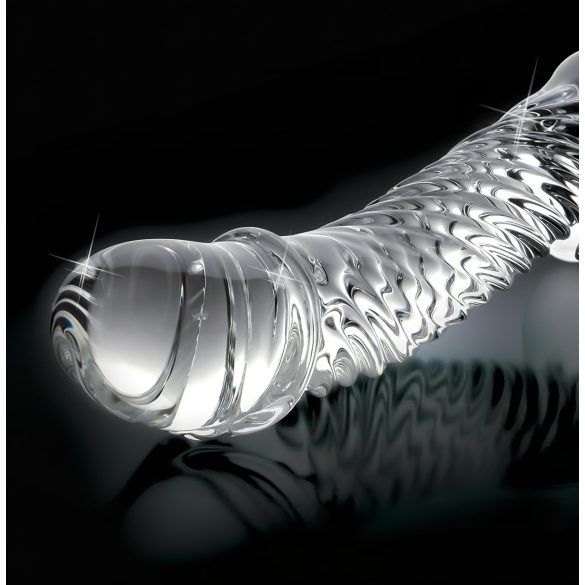 Icicles No. 61 - dildo de vidro com testículos e pênis - transparente