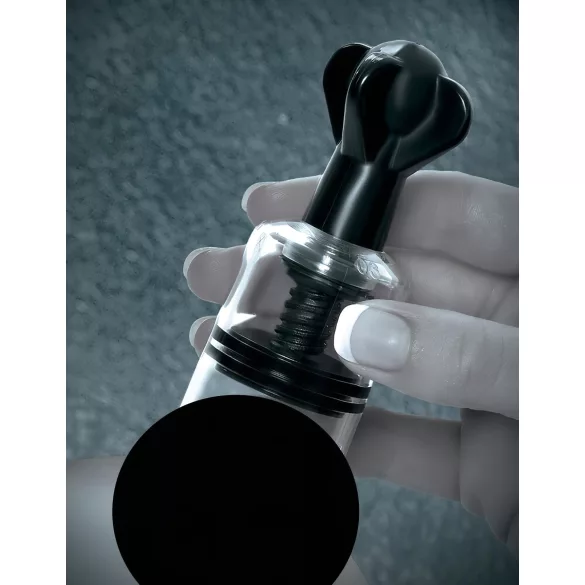 Fetish Super Suckers - bomba sugadora de mamilos - silicone preto transparente