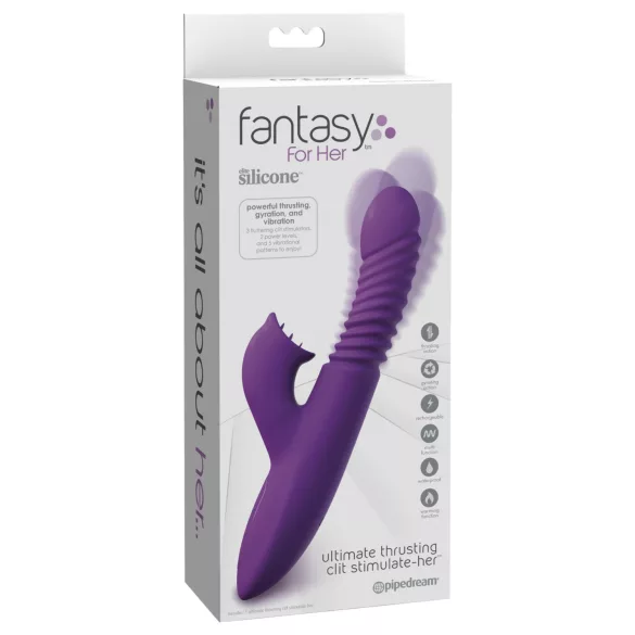 Fantasy For Her - Vibrador empurrador 3 em 1 com função de aquecimento (roxo)