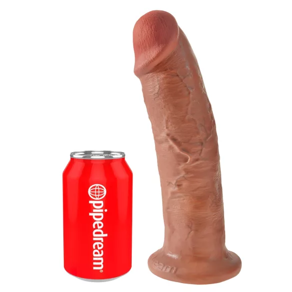 King Cock 10 - dildo grande com ventosa (25 cm) - natural escuro