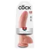 King Cock 9 - grande dildo com ventosa e testículos (23 cm, cor natural)