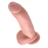 King Cock 9 - grande dildo com ventosa e testículos (23 cm, cor natural)
