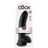 King Cock 9 - dildo com ventosa e escroto (23cm) - preto
