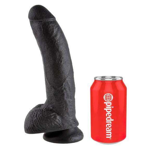 King Cock 9 - dildo com ventosa e escroto (23cm) - preto