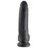 King Cock 9 - dildo com ventosa e escroto (23cm) - preto