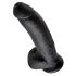 King Cock 9 - dildo com ventosa e escroto (23cm) - preto