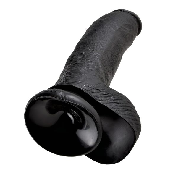 King Cock 9 - dildo com ventosa e escroto (23cm) - preto