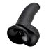 King Cock 9 - dildo com ventosa e escroto (23cm) - preto