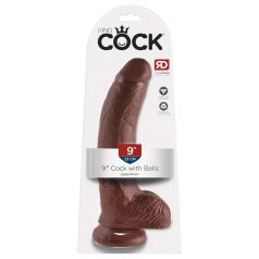   King Cock - dildô realístico com ventosa e escroto 23cm - marrom