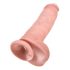 King Cock - dildo com ventosa e escroto - 28cm - cor natural