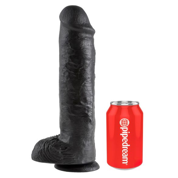 King Cock 11 - dildo com ventosa e escroto 28cm - preto