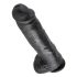 King Cock 11 - dildo com ventosa e escroto 28cm - preto