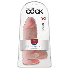   King Cock - dildo realístico com ventosa e testículos 23cm - cor natural