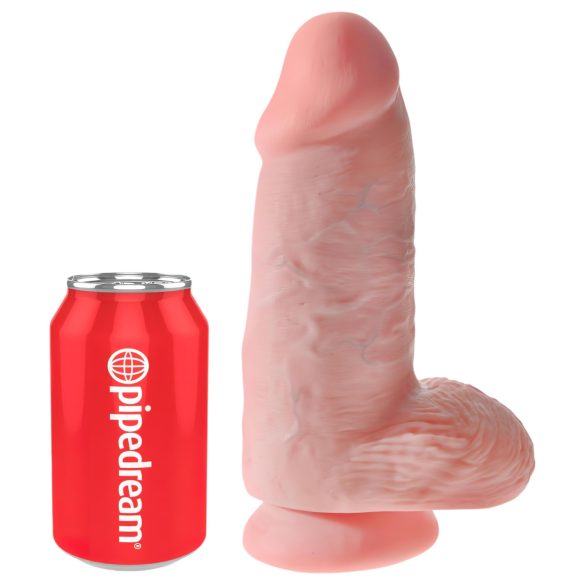 King Cock - dildo realístico com ventosa e testículos 23cm - cor natural