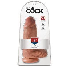 King Cock - dildo com ventosa - 23cm - cor pele escura