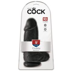 King Cock - dildo com ventosa e escroto 23cm - preto