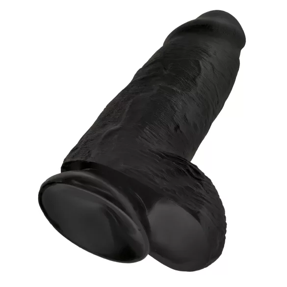 King Cock - dildo com ventosa e escroto 23cm - preto